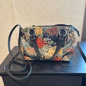 Floral Black Handbag